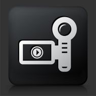 Black Square Button with Film Camera Icon N11