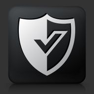 Black Square Button with Shiled Icon