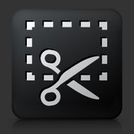Black Square Button with Cut Out Icon