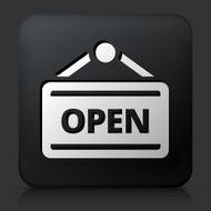 Black Square Button with Open Icon