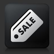 Black Square Button with Sale Icon N3