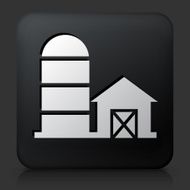 Black Square Button with Barn Icon N2