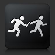 Black Square Button with Relay Race Icon