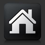 Black Square Button with House N4