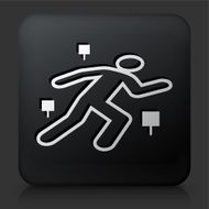 Black Square Button with Murder Scene Icon