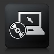 Black Square Button with DVD Player Icon