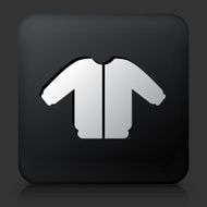 Black Square Button with Coat Icon