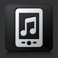 Black Square Button with Music Phone Icon