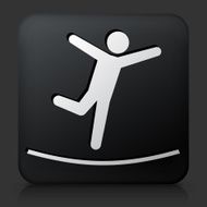 Black Square Button with Rope Balance Icon