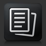 Black Square Button with Paper Documents Icon