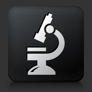 Black Square Button with Microscope Icon N2