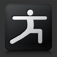Black Square Button with Stretch Icon N2