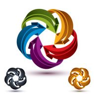 Arrows abstract loop symbol vector conceptual pictogram N3