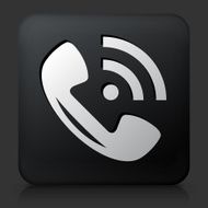Black Square Button with Telephone Icon N12