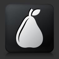 Black Square Button with Pear Icon N3