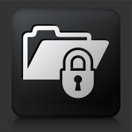 Black Square Button with Locked Files Icon