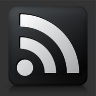 Black Square Button with Computer Network Icon N2