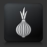 Black Square Button with Onion Icon