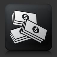 Black Square Button with Stacks of Money N2