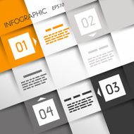 orange square infographic four optionsin corners
