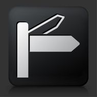 Black Square Button with Street Signs Icon N2