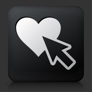 Black Square Button with Cursor and Heart