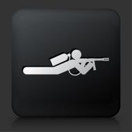 Black Square Button with Person Shooting on the Ground