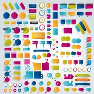 Collections of infographics flat design elements Vector illustration N5