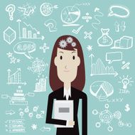 Woman thinking - Vector