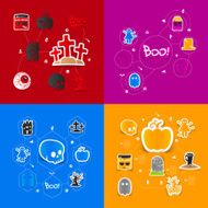 Halloween flat infographic N297
