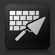 Black Square Button with Brick and Mortar Icon