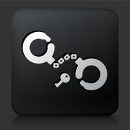Black Square Button with Handcuffs Icon