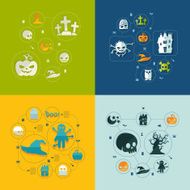 Halloween flat infographic N300