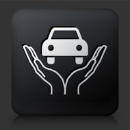 Black Square Button with Holding Car Icon