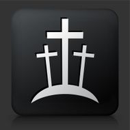 Black Square Button with Graveyard Icon