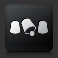 Black Square Button with Cup Shuffling Icon