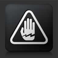 Black Square Button with Electrocution Icon