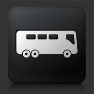 Black Square Button with Bus Icon N5