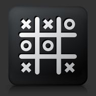 Black Square Button with Tic Tac Toe Icon