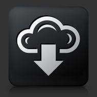 Black Square Button with Download Cloud Icon N2