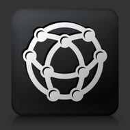 Black Square Button with Globe Icon N12