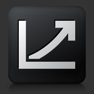 Black Square Button with Graph Increase Icon N2
