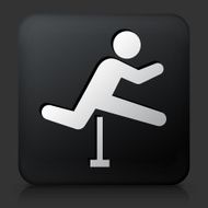 Black Square Button with Hurdles Icon N2