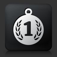 Black Square Button with First Medal Icon