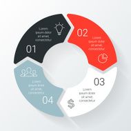 Vector line circle arrows infographic Template for cycle diagram graph N3