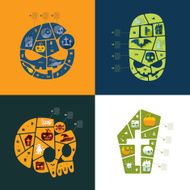 Halloween flat infographic N302
