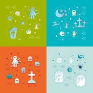 Halloween flat infographic N305
