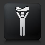 Black Square Button with Tossing Dough Iocn
