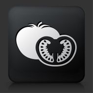 Black Square Button with Sliced Tomato Icon