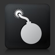 Black Square Button with Cannon Ball Icon